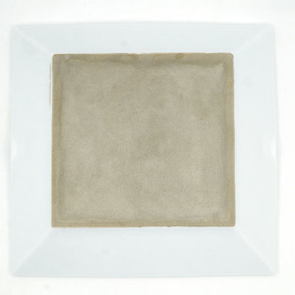Hermes Ashtray Plate Chaine D'ancre White Silver Square Small Ceramic — view 2