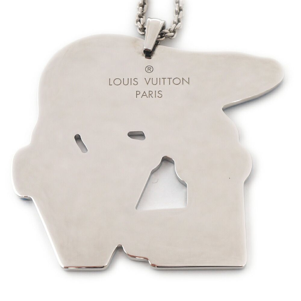 Louis Vuitton Necklace LV Mountain Bear Blue Silver Enamel — view 3