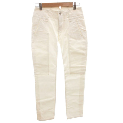 Balenciaga Skinny Pants Tight High Waist Cotton 36 White