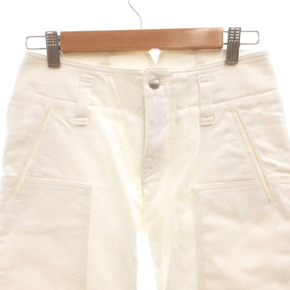 Balenciaga Skinny Pants Tight High Waist Cotton 36 White