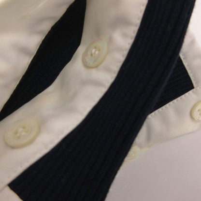 Dior Shirt Blouse Corduroy Patch Sequin Long Sleeve 34 White