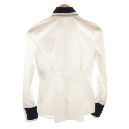 Dior Shirt Blouse Corduroy Patch Sequin Long Sleeve 34 White