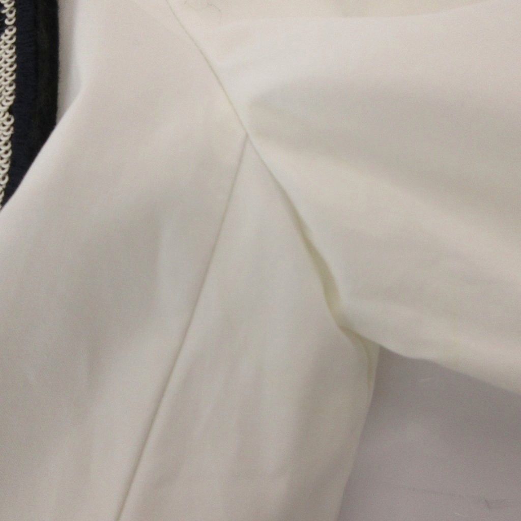 Dior Shirt Blouse Corduroy Patch Sequin Long Sleeve 34 White