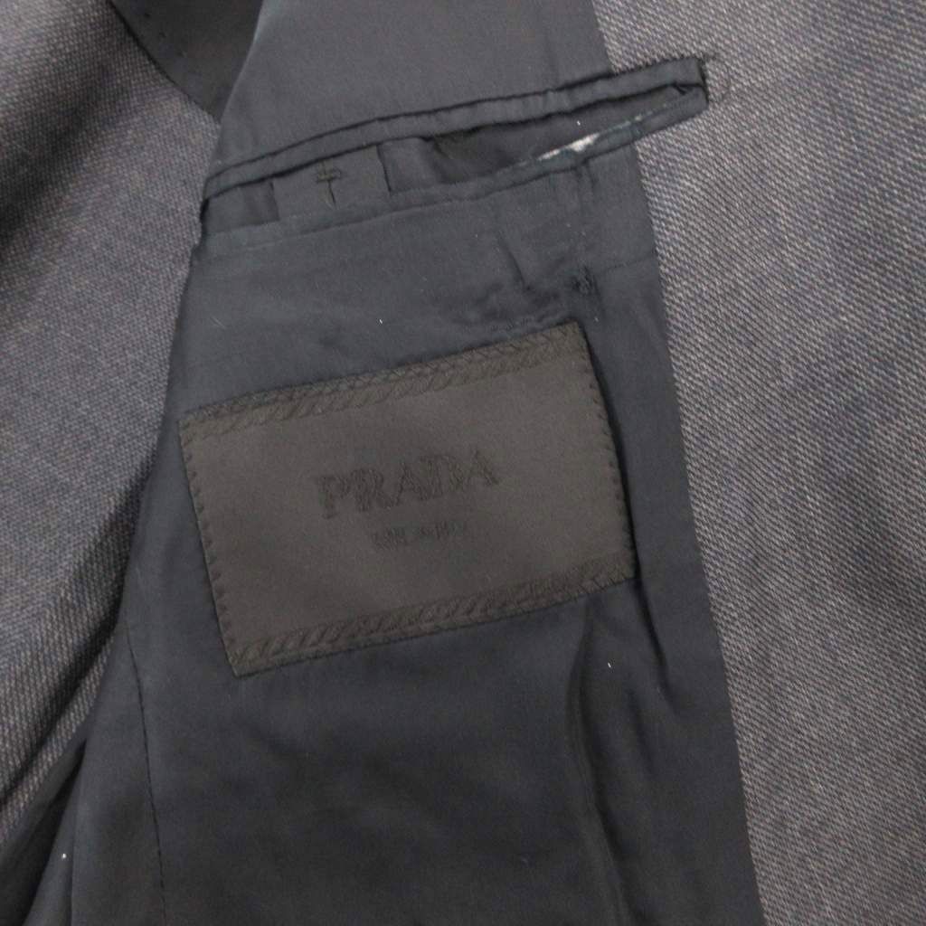 Prada Suit Set Business Single Jacket Pants Silk Blend Mohair Gray