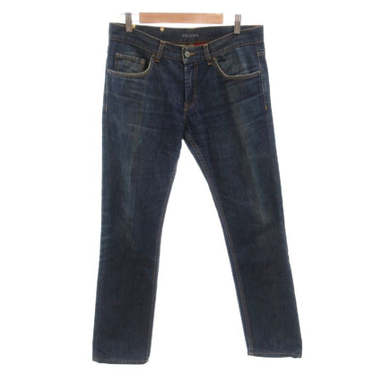 Prada Denim Pants Jeans Straight Logo 32 Indigo