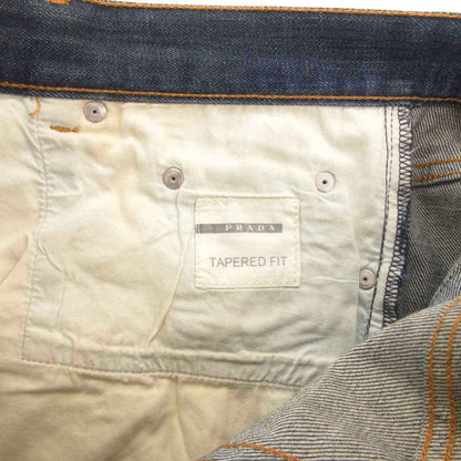 Prada Denim Pants Jeans Straight Logo 32 Indigo