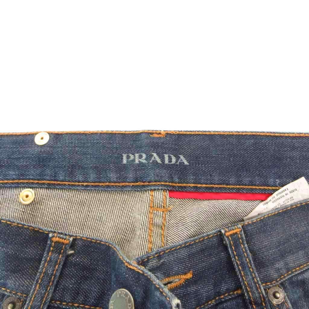 Prada Denim Pants Jeans Straight Logo 32 Indigo