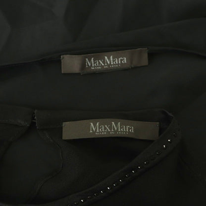 Max Mara Black Tag Top Silk Sheer Line Stone 44 DF