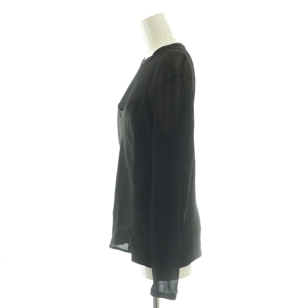 Max Mara Black Tag Top Silk Sheer Line Stone 44 DF