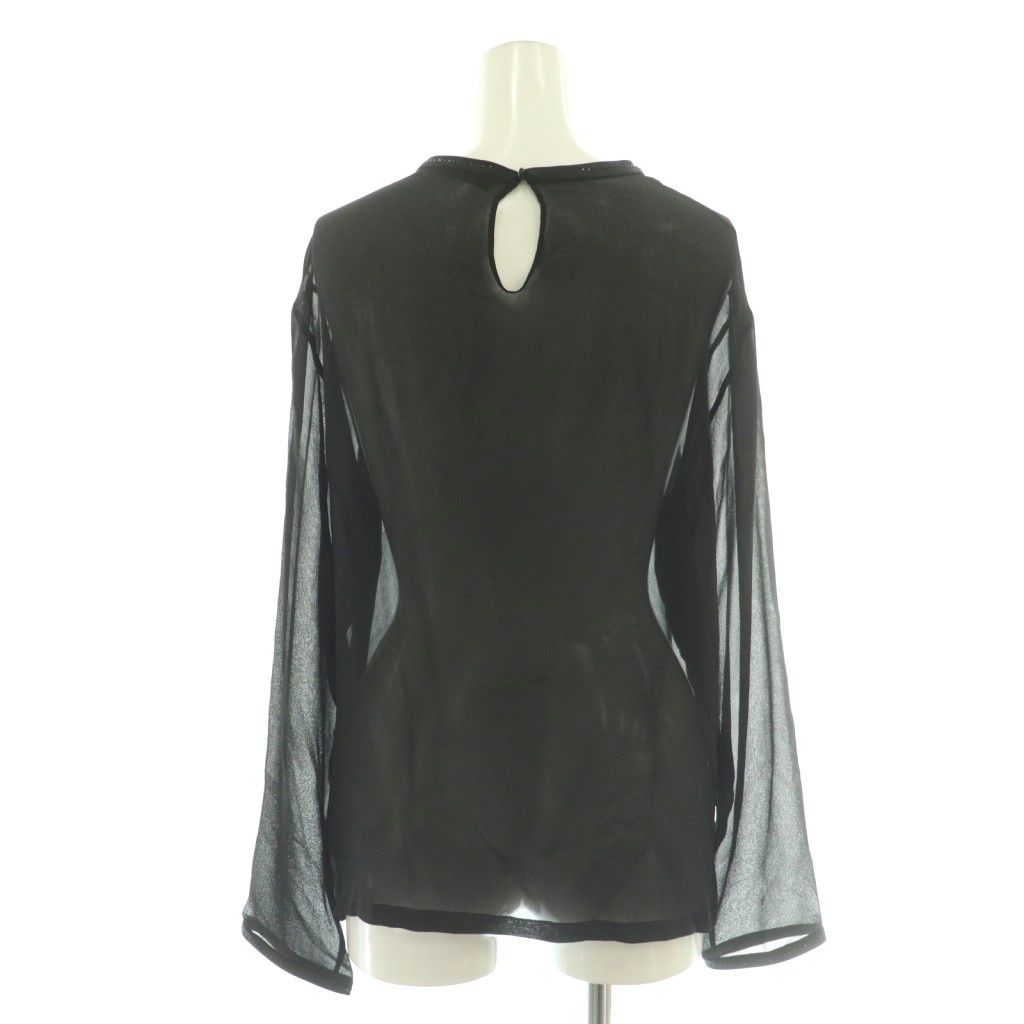 Max Mara Black Tag Top Silk Sheer Line Stone 44 DF