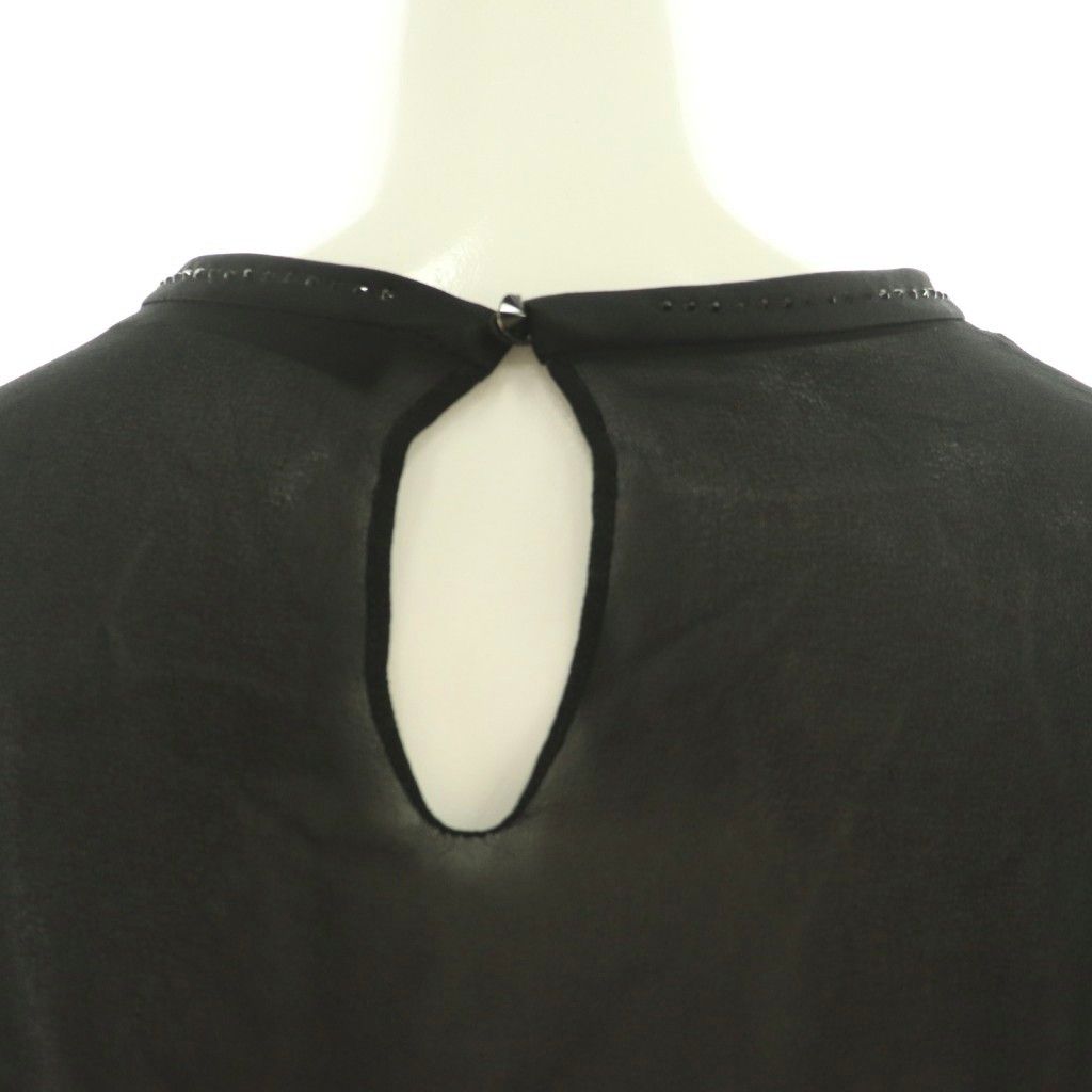 Max Mara Black Tag Top Silk Sheer Line Stone 44 DF