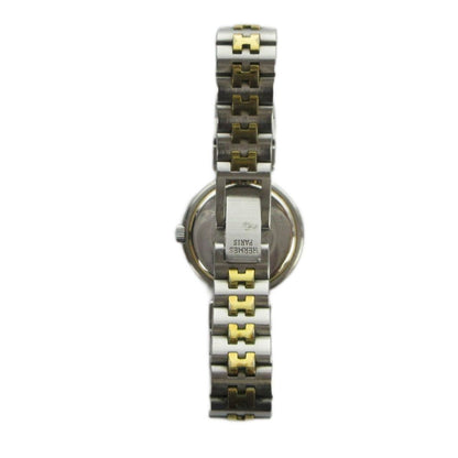 Hermes Profile Watch Quartz White Dial with Carre Date Silver Color Gold