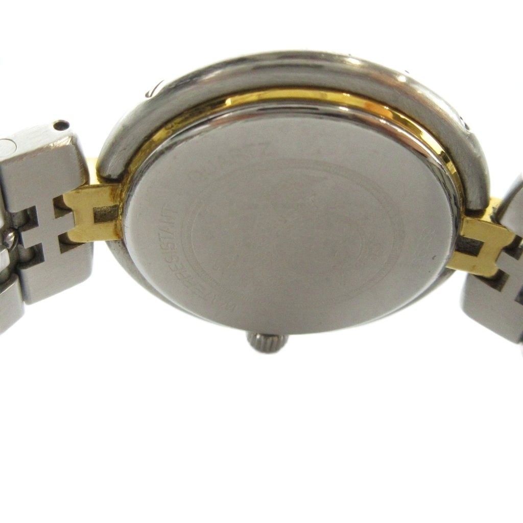 Hermes Profile Watch Quartz White Dial with Carre Date Silver Color Gold