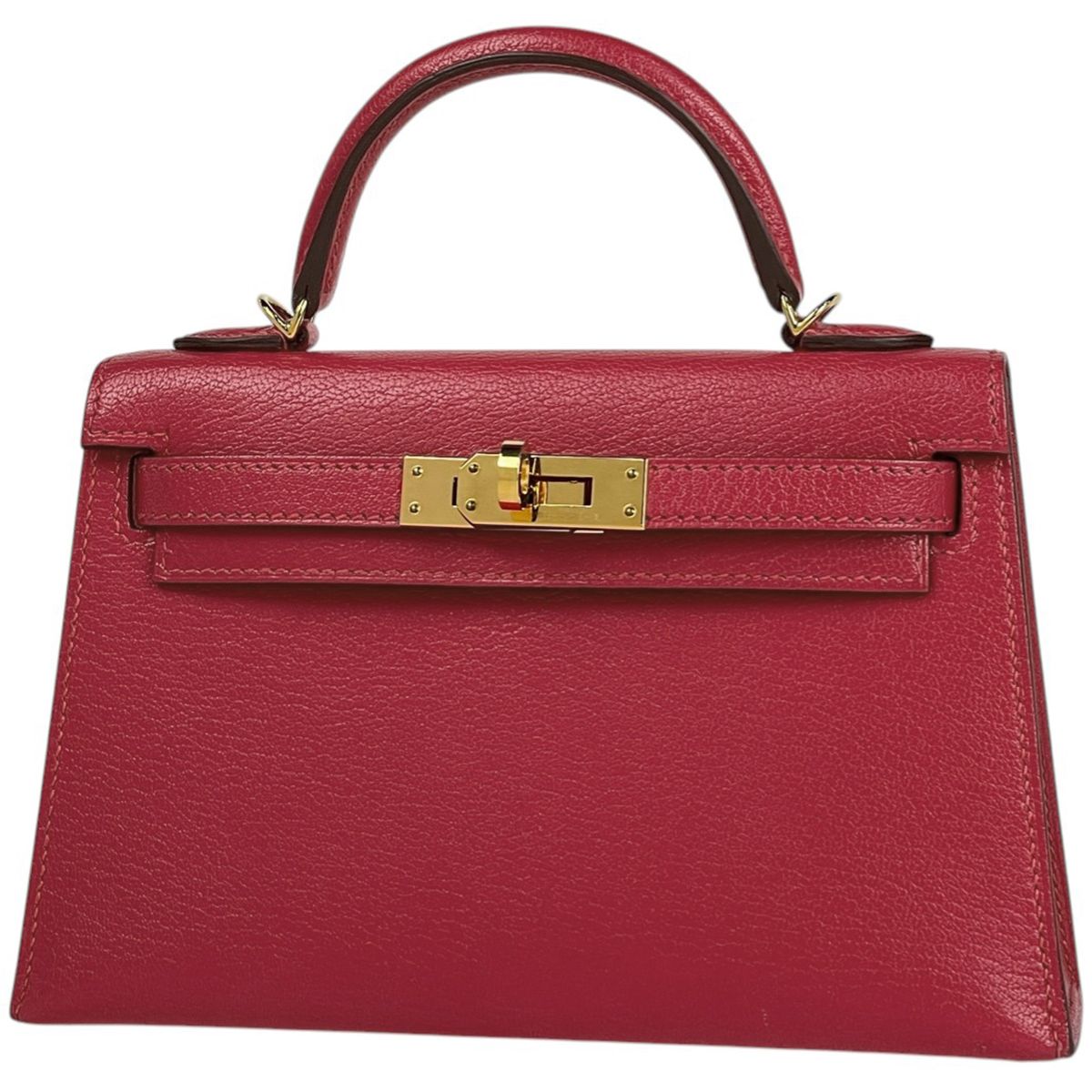 Hermes Kelly 20 2-Way Shoulder Bag Sellier Mini 2 Chevre Rose