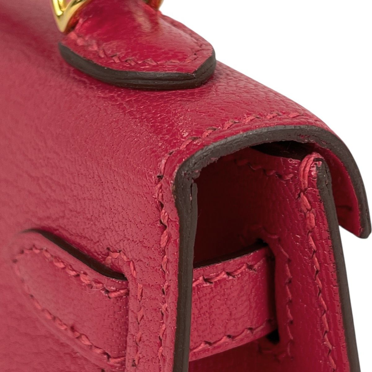 Hermes Kelly 20 2-Way Shoulder Bag Sellier Mini 2 Chevre Rose