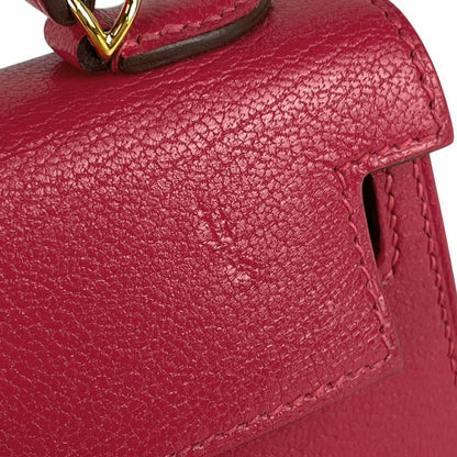 Hermes Kelly 20 2-Way Shoulder Bag Sellier Mini 2 Chevre Rose
