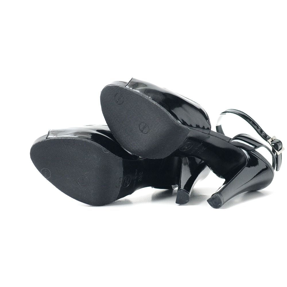 Chanel Sandals 35c 07c CC Logo CC Enamel Ankle Strap — view 7