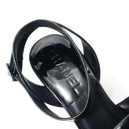 Chanel Sandals 35c 07c CC Logo CC Enamel Ankle Strap — view 6