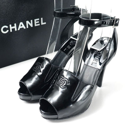 Chanel Sandals 35c 07c CC Logo CC Enamel Ankle Strap