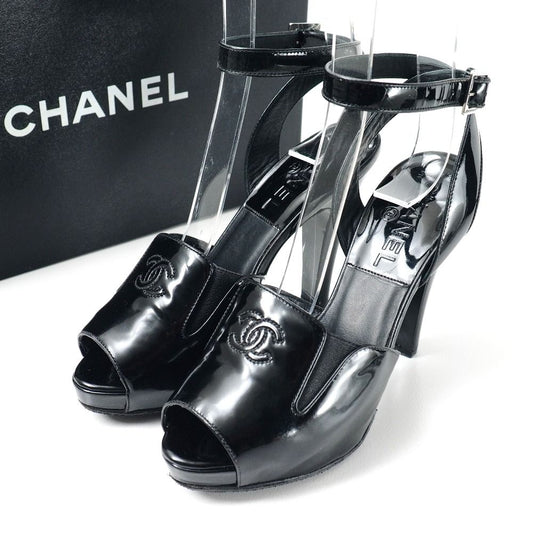 Chanel Sandals 35c 07c CC Logo CC Enamel Ankle Strap