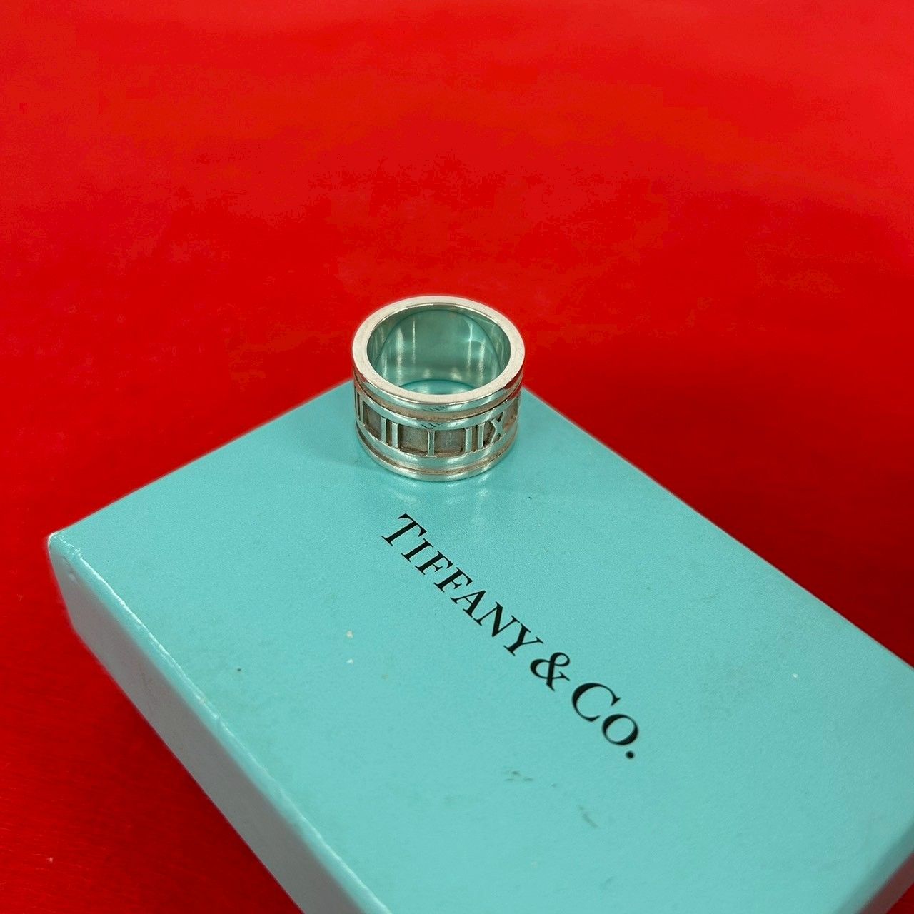 Tiffany & Co Box Atlas 925 Sterling Silver Ring No 9 0410