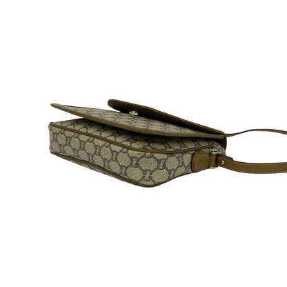Gucci Vintage Plus Logo Leather Shoulder Bag Pochette Brown — view 8
