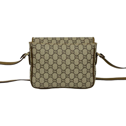 Gucci Vintage Plus Logo Leather Shoulder Bag Pochette Brown — view 3