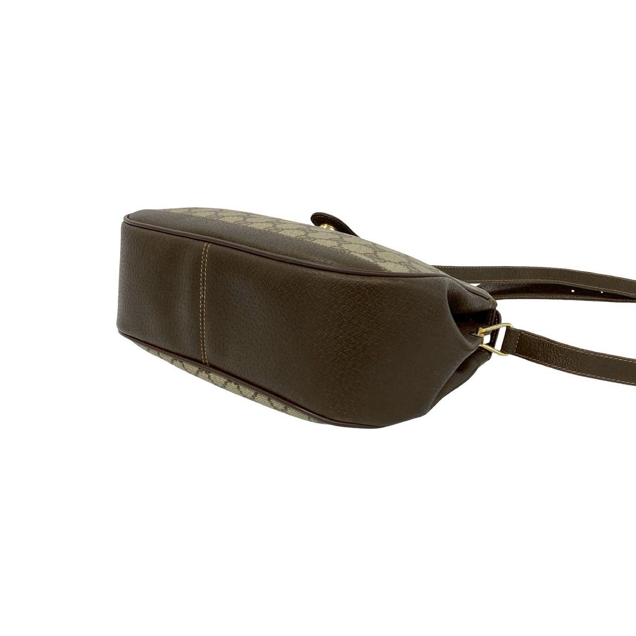 Gucci Vintage Sherry Line GG Logo Leather Shoulder Bag Pochette Brown — view 8