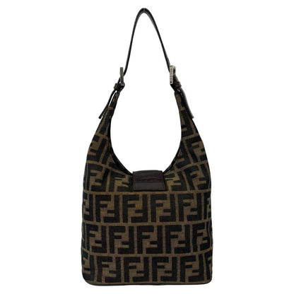 Fendi Zucca FF Pattern Canvas Leather Shoulder Bag Mini Tote Brown — view 3
