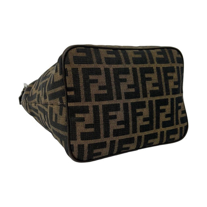 Fendi Zucca FF Pattern Canvas Leather Shoulder Bag Mini Tote Brown — view 7