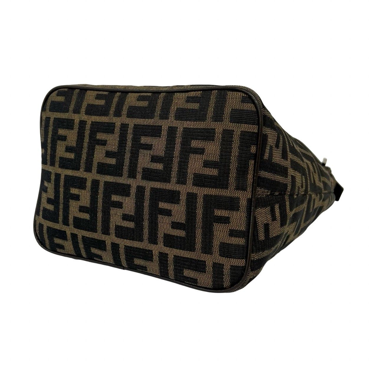 Fendi Zucca FF Pattern Canvas Leather Shoulder Bag Mini Tote Brown — view 8