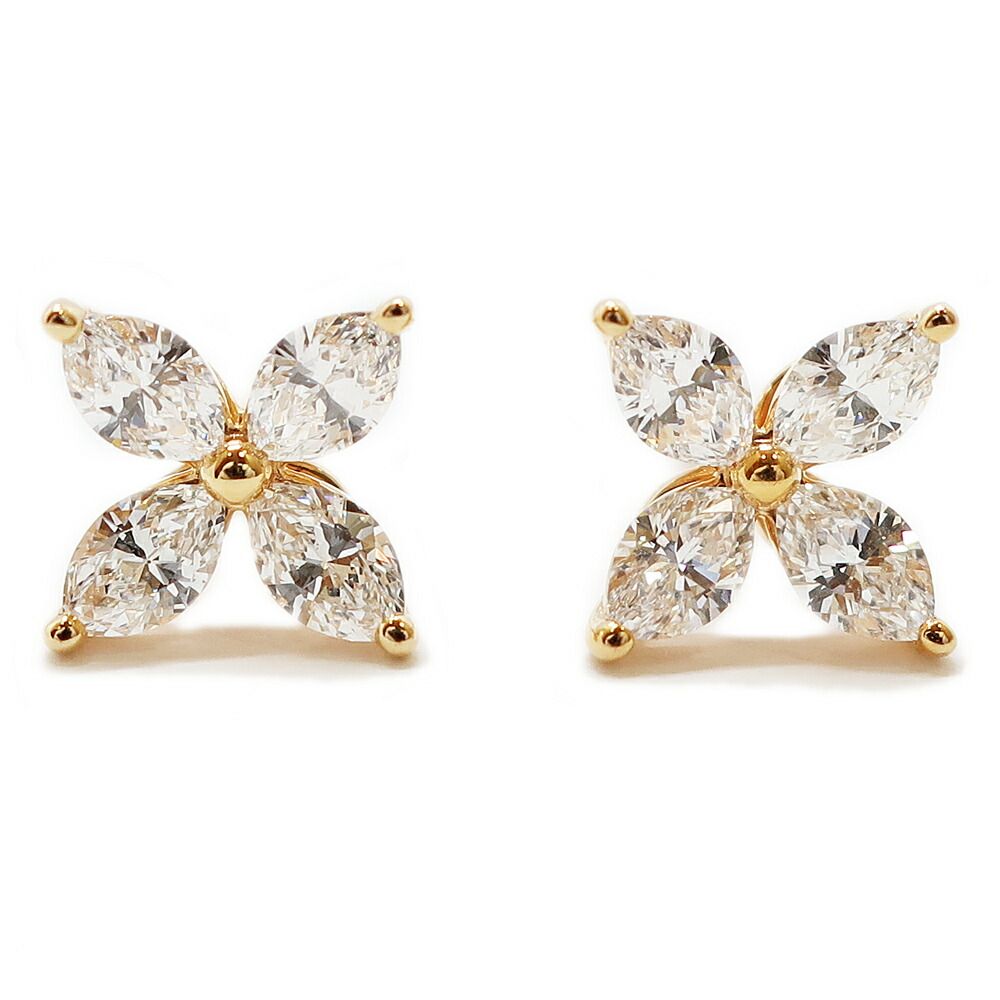 Tiffany & Co Ten Victoria Earrings Diamond Pink Gold 18k Small