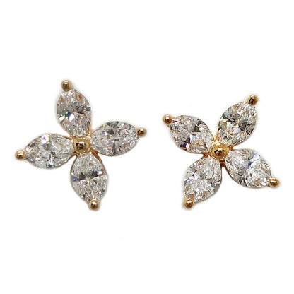 Tiffany & Co Ten Victoria Earrings Diamond Pink Gold 18k Small — view 7