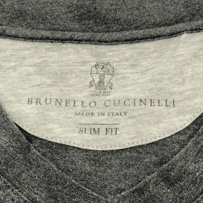 Brunello Cucinelli Slim Fit V-neck T-Shirt Gray