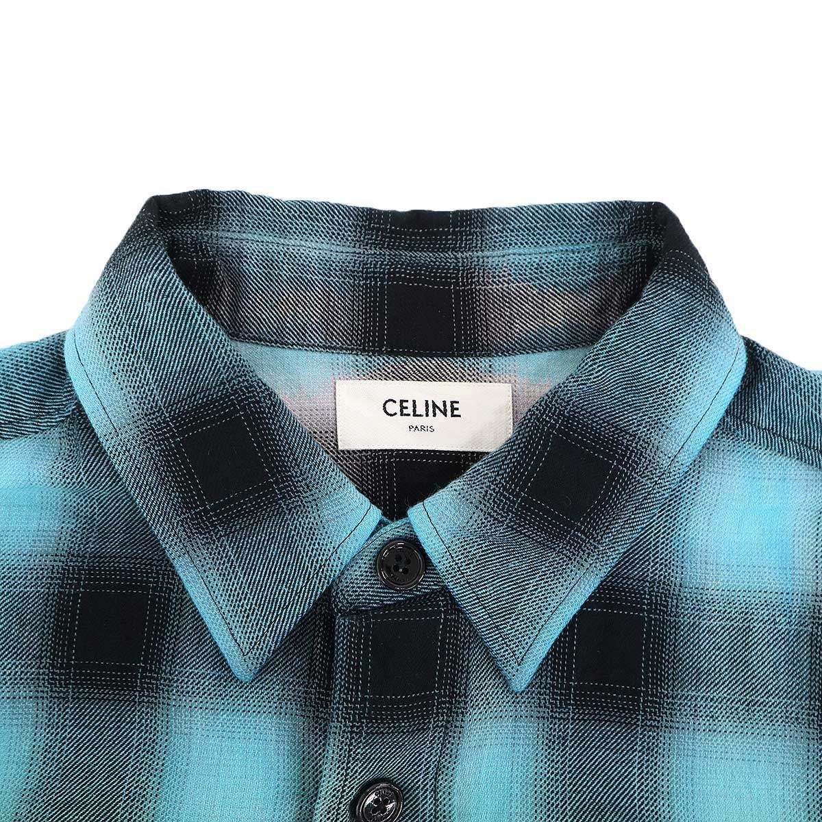 Celine Gradient Loose Check Shirt Mix 37