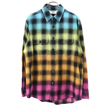 Celine Gradient Loose Check Shirt Mix 37