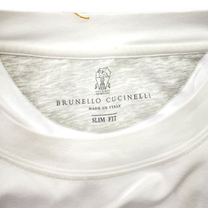 Brunello Cucinelli Slim Fit Cotton Crew Neck T-Shirt White