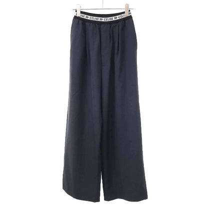 Celine by Phoebe Philo Waist Logo Wide Easy Trousers Pants 2 Charcoal 34