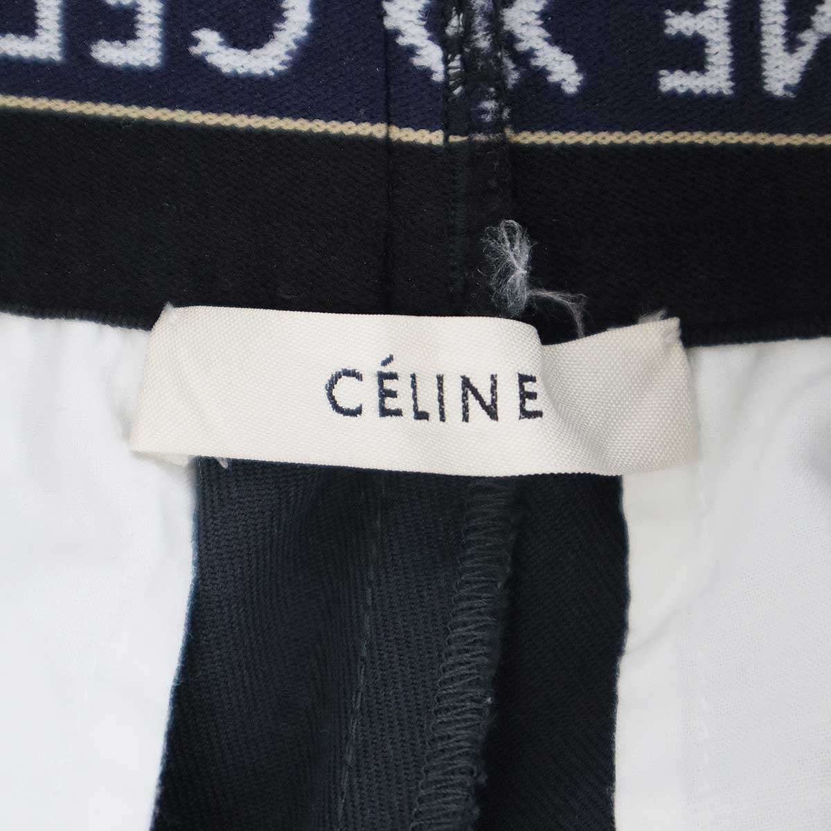 Celine by Phoebe Philo Waist Logo Wide Easy Trousers Pants 2 Charcoal 34