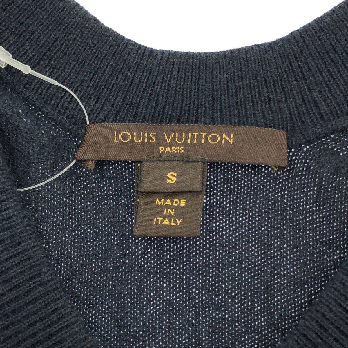 Louis Vuitton V-neck Cashmere Knit Sweater MM w Navy