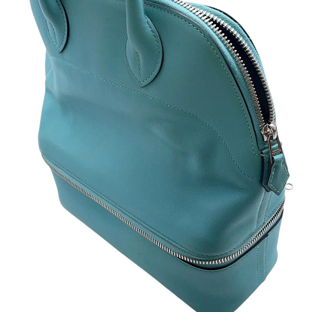 Hermes Handbag Tall Cles Blue Sun Seal Silver Swift — view 9