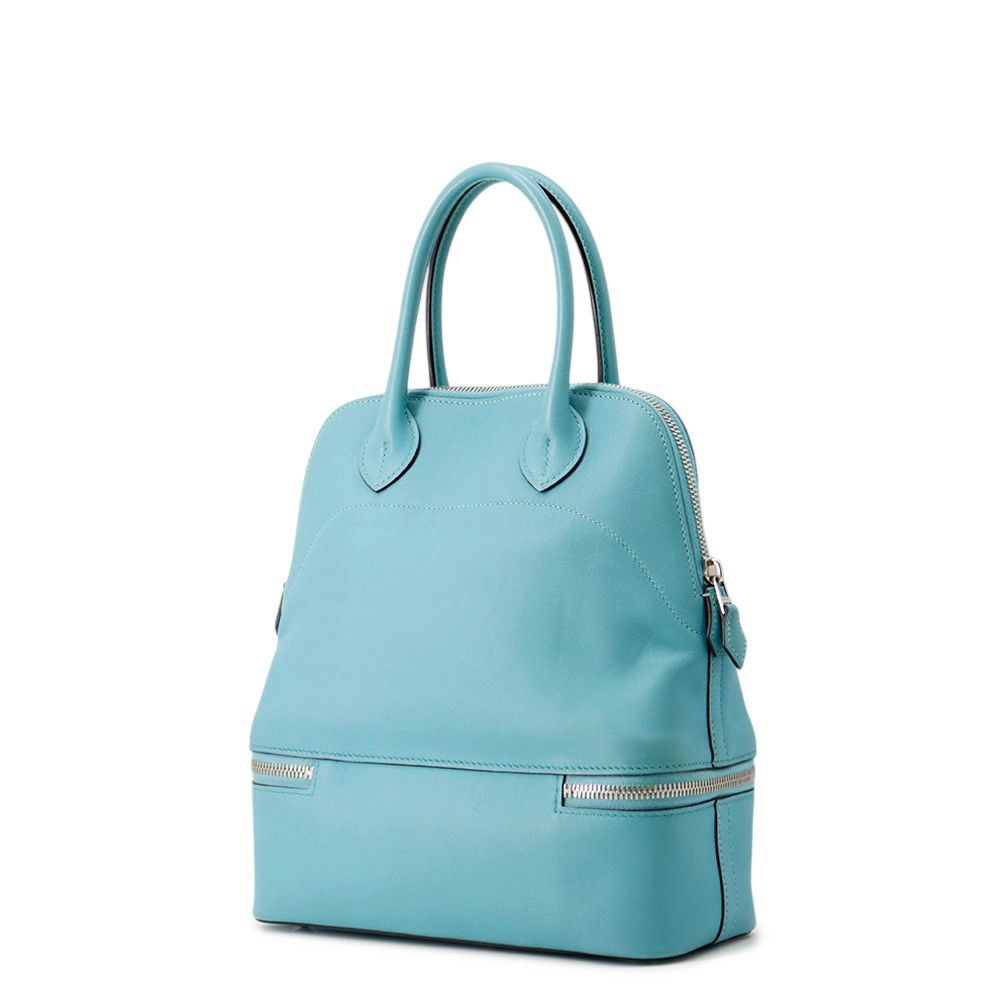 Hermes Handbag Tall Cles Blue Sun Seal Silver Swift — view 2