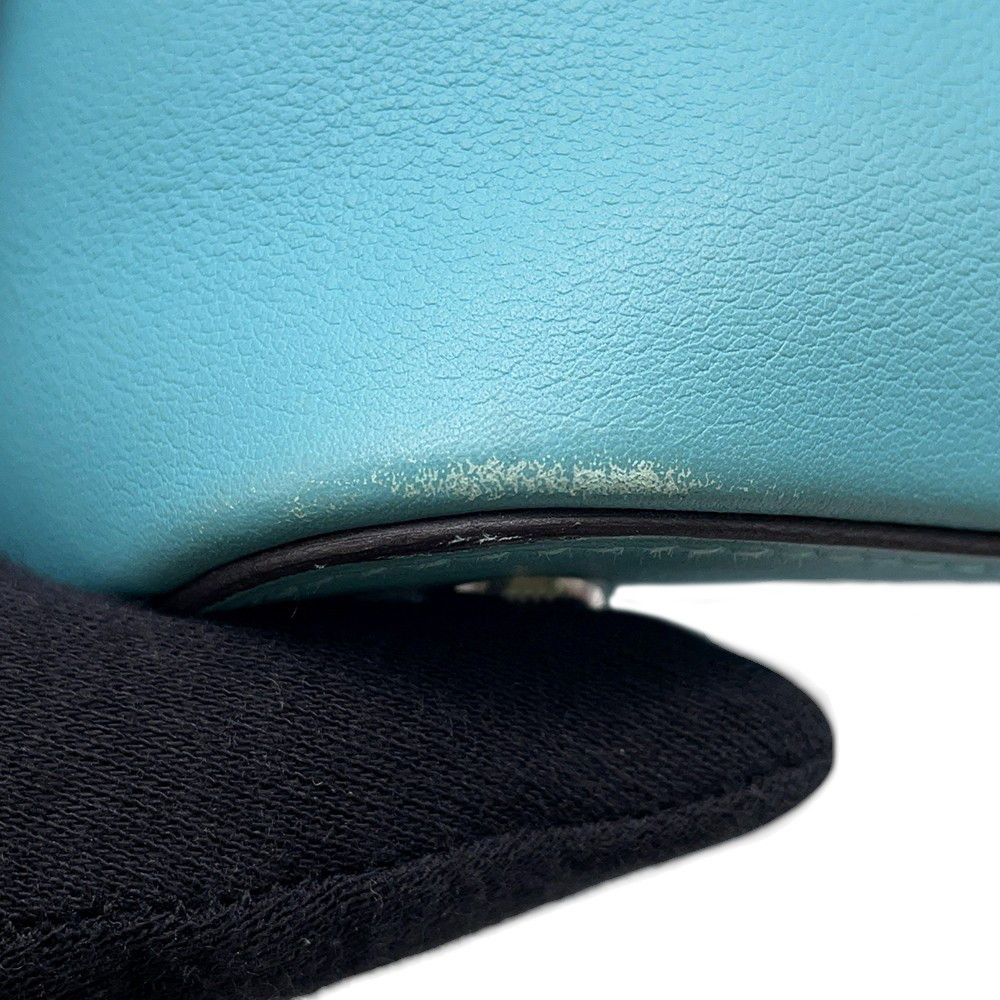 Hermes Handbag Tall Cles Blue Sun Seal Silver Swift — view 7