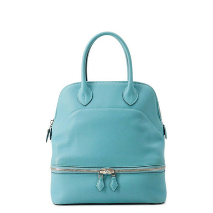 Hermes Handbag Tall Cles Blue Sun Seal Silver Swift