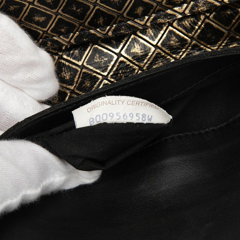 Bottega Veneta Intrecci Omirage Chain Shoulder Bag Black Gold Leather