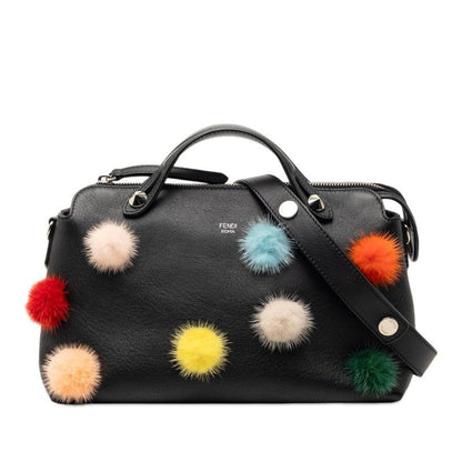Fendi by the Way 2-Way Shoulder Bag Black Multicolor Leather