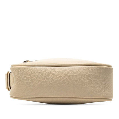 Gucci Logo Print Shoulder Bag White Multicolor Leather