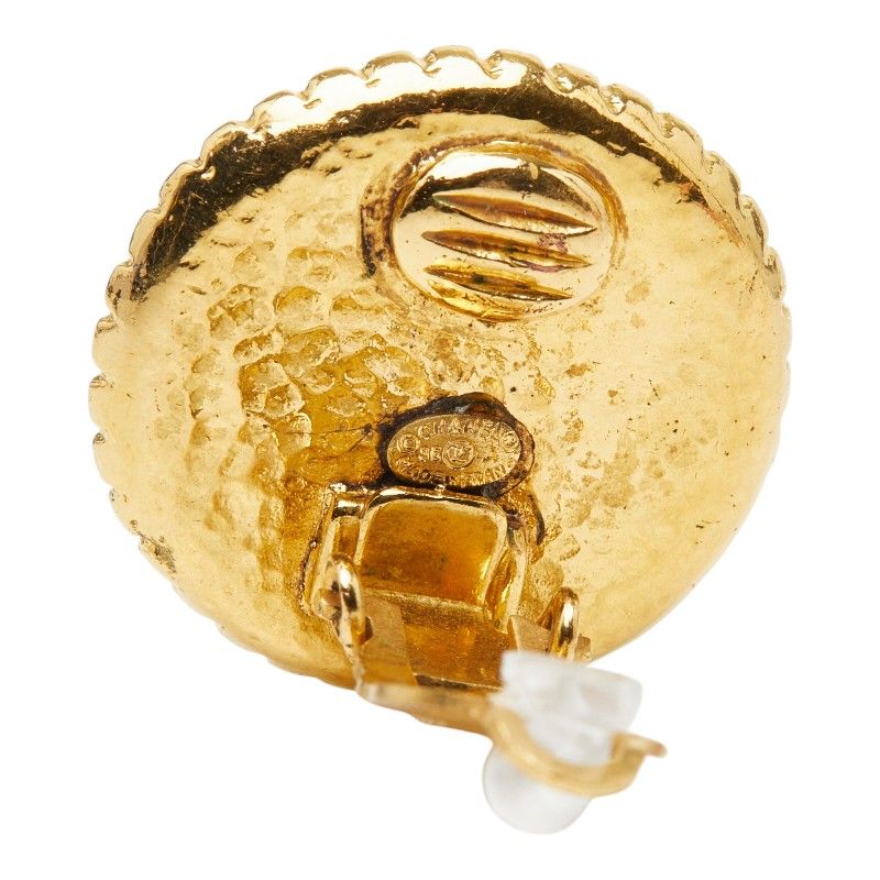 Chanel CC Logo Vintage Earrings Ring Gold Plated