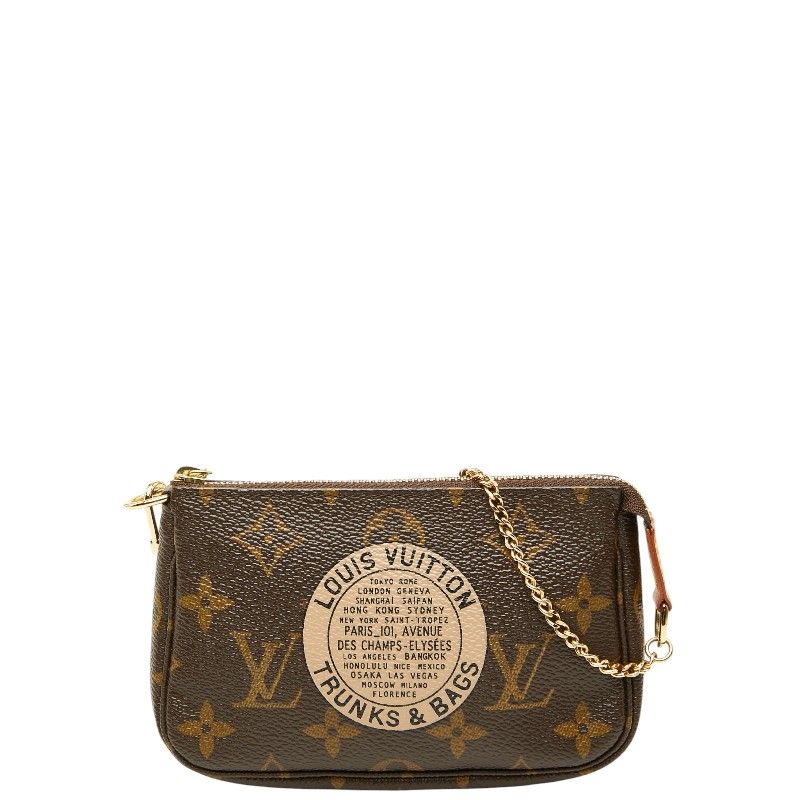 Louis Vuitton Monogram Mini Pochette Accessoire T&b Pouch Mini Handbag Brown