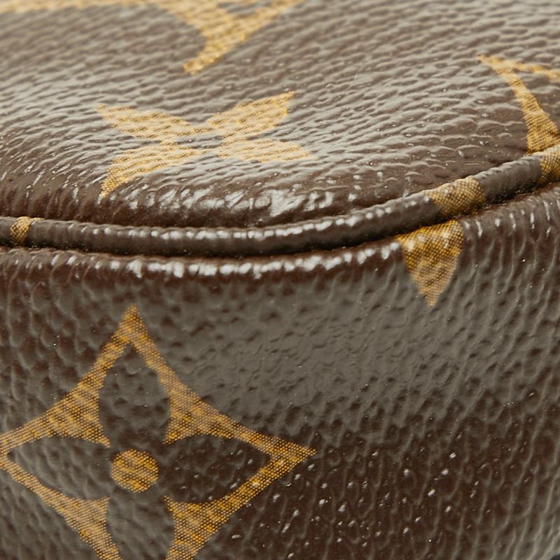 Louis Vuitton Monogram Mini Pochette Accessoire T&b Pouch Mini Handbag Brown